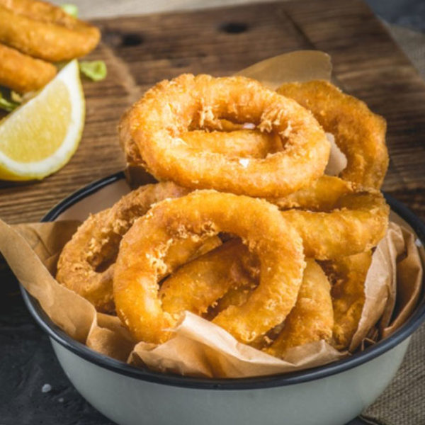 Calamares veganos fritos